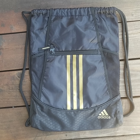 adidas drawstring bag gold